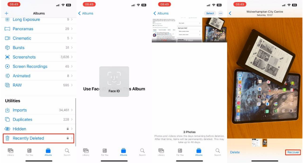 安乡苹果14维修分享 iPhone14 上恢复已删除的照片 